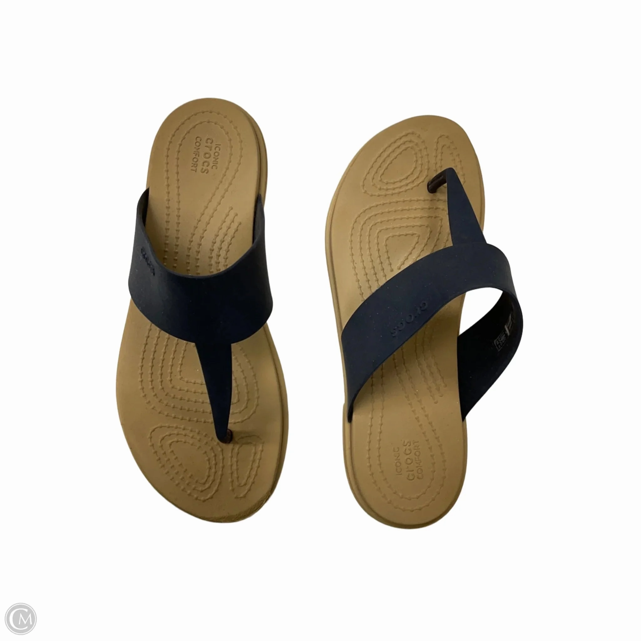 Sandals Flats By Crocs In Navy, Size: 5 Crocs clogs with lightweight comfort