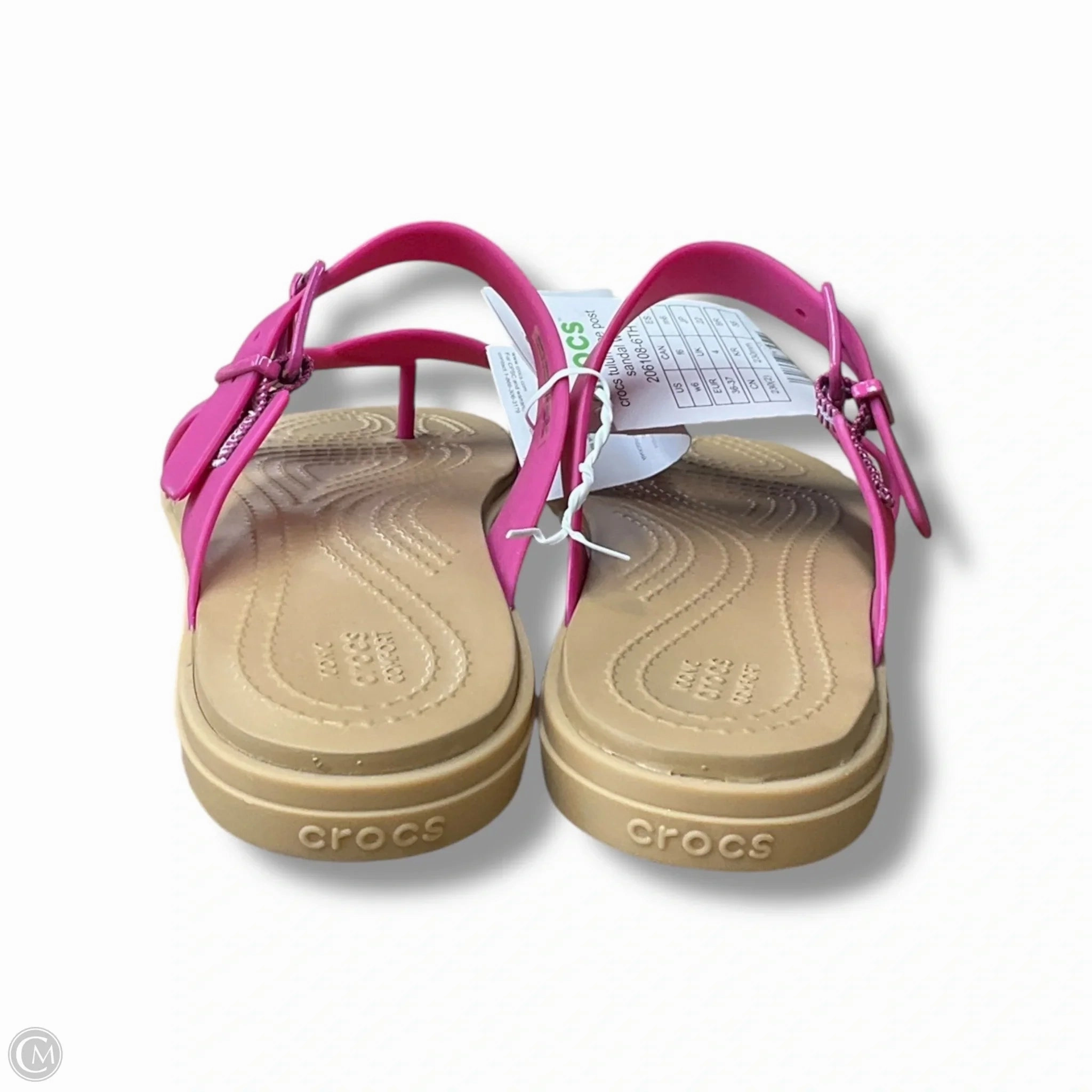 Sandals Flats By Crocs In Pink, Size: 6 Lightweight Clogs