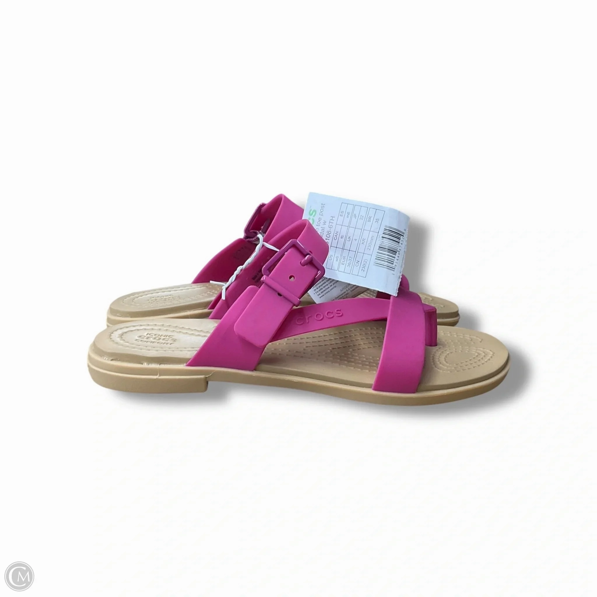 Sandals Flats By Crocs In Pink, Size: 6 Lightweight Clogs
