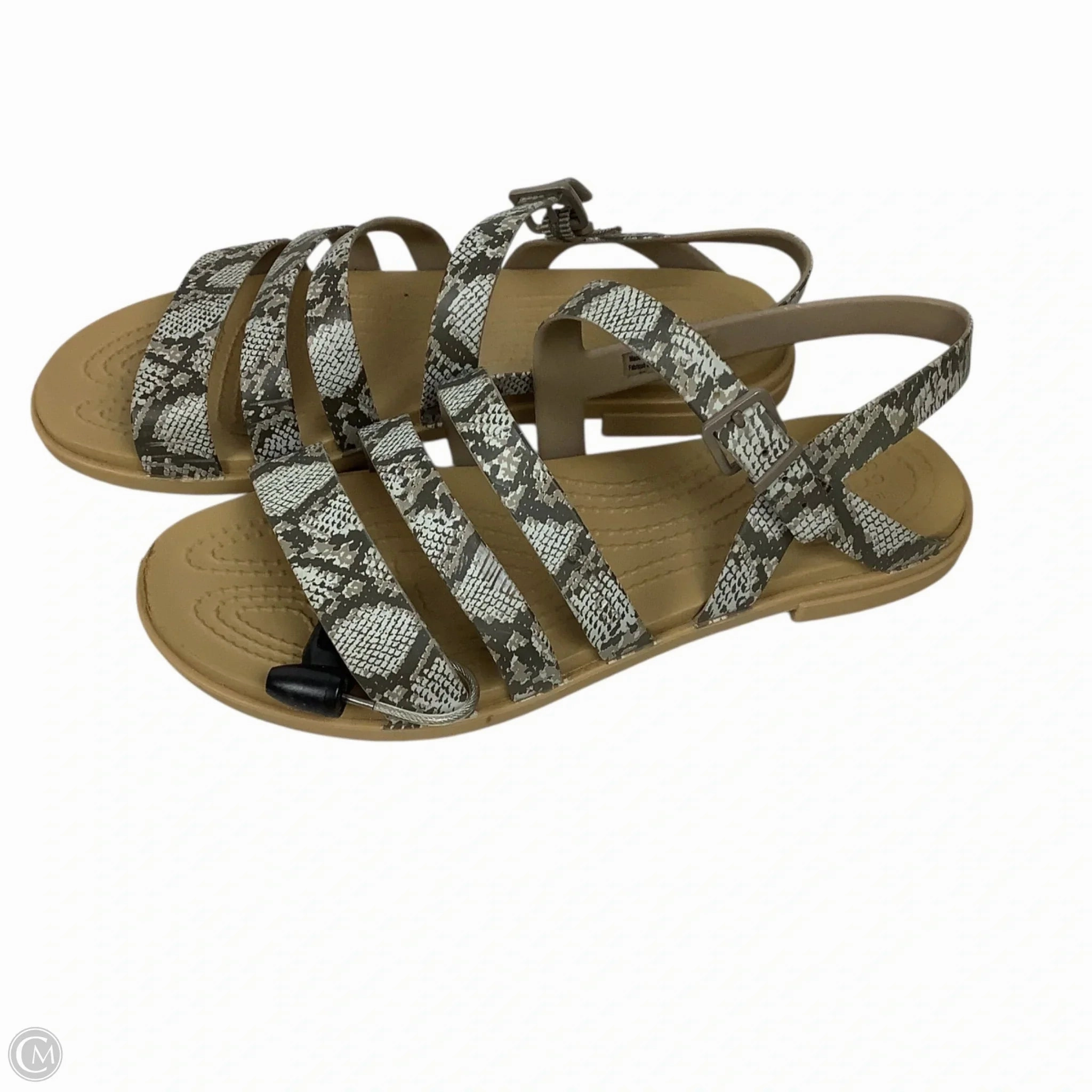 Sandals Flats By Crocs In Snakeskin Print, Size: 7 Crocs clogs with lightweight comfort