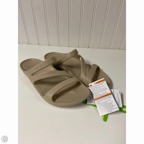 Sandals Flats By Crocs In Taupe, Size: 9 Crocs clogs with lightweight comfort