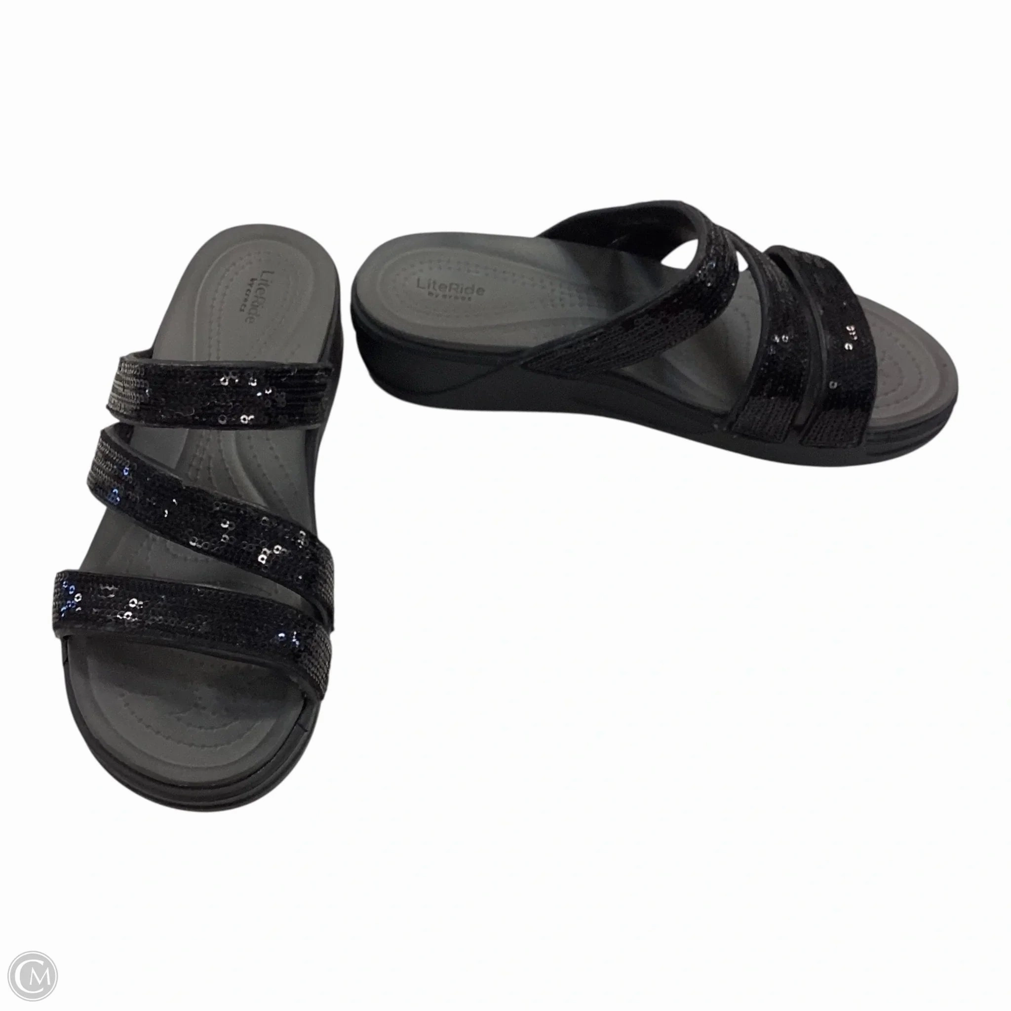 Sandals Flip Flops By Crocs In Black, Size: 8 Lightweight Clogs