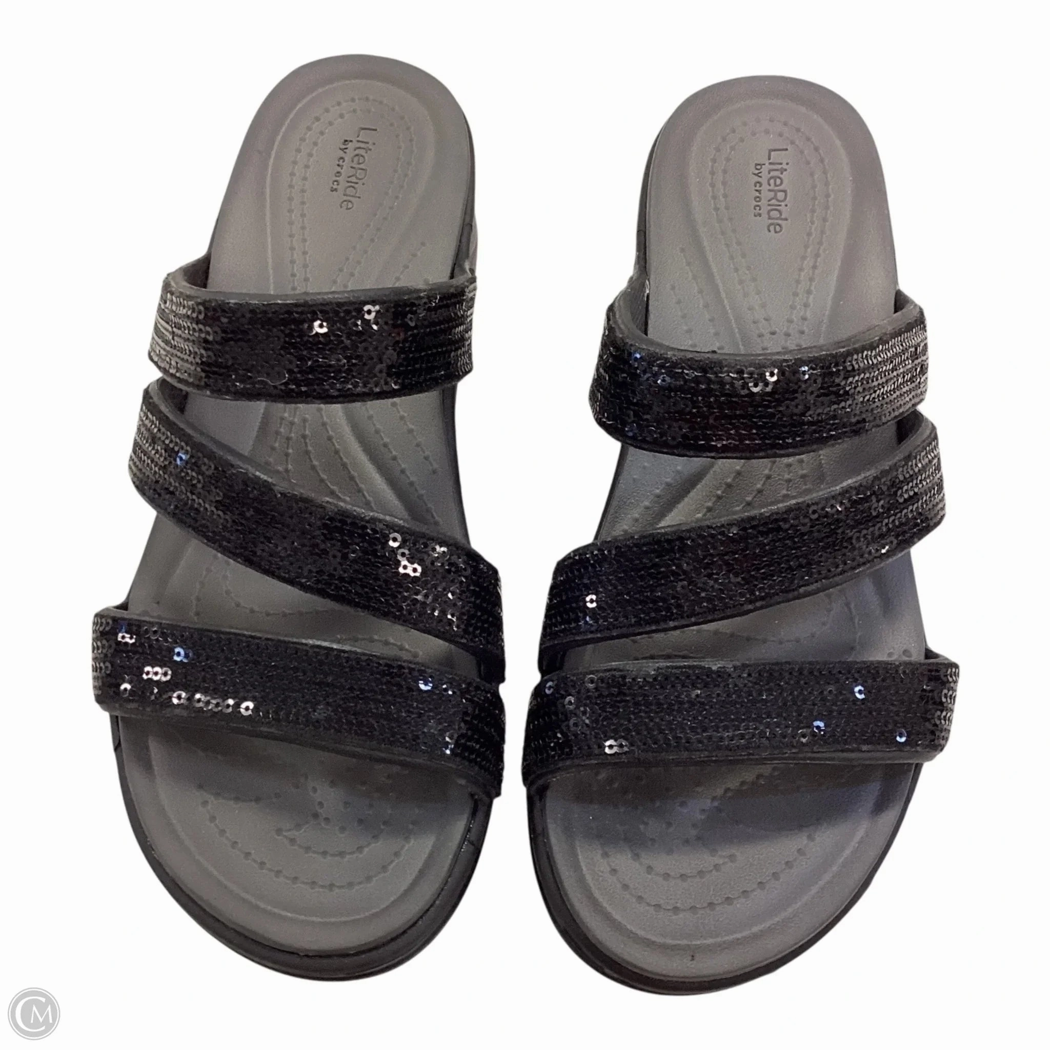 Sandals Flip Flops By Crocs In Black, Size: 8 Crocs clogs with lightweight comfort