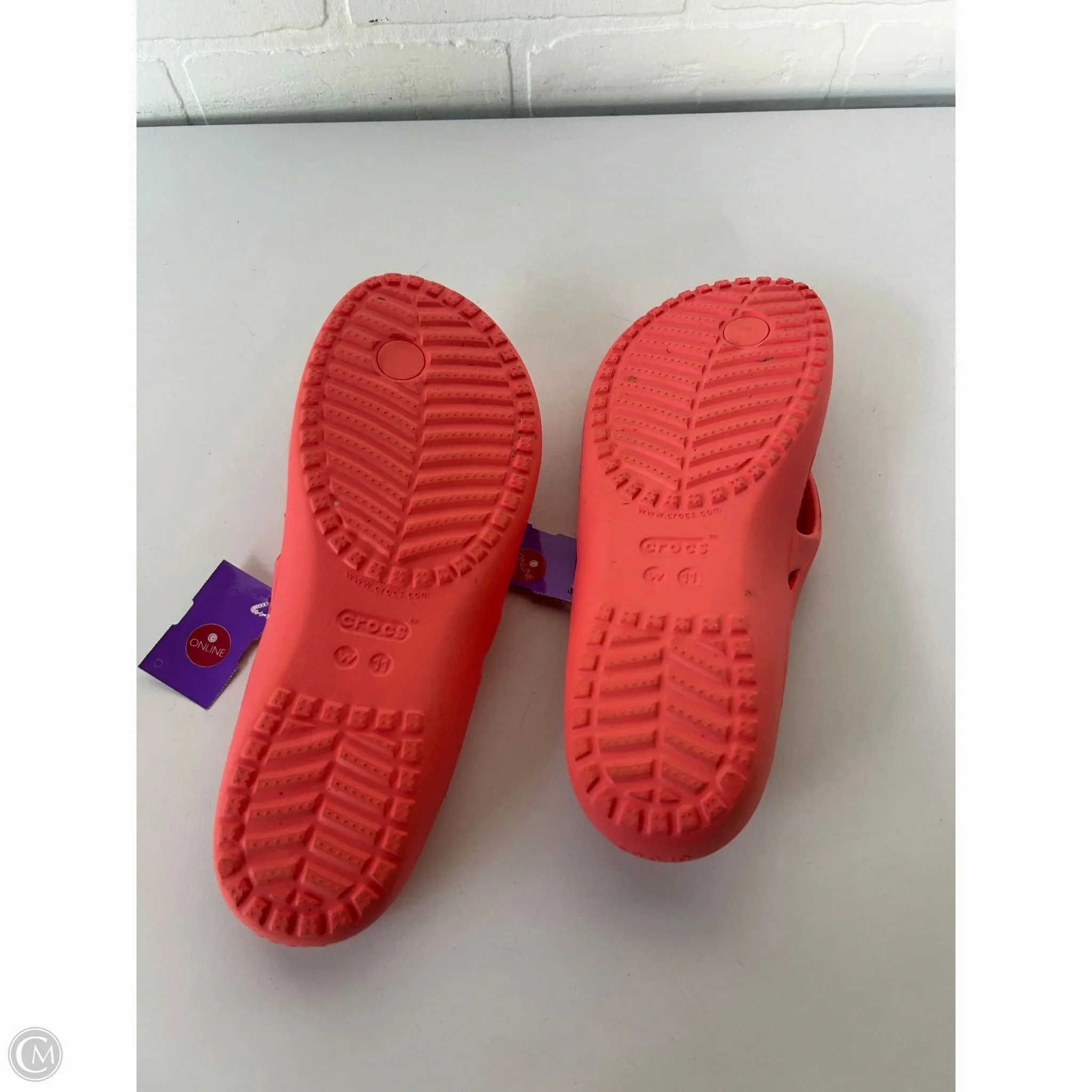 Sandals Flip Flops By Crocs In Orange, Size: 11 Lightweight Clogs