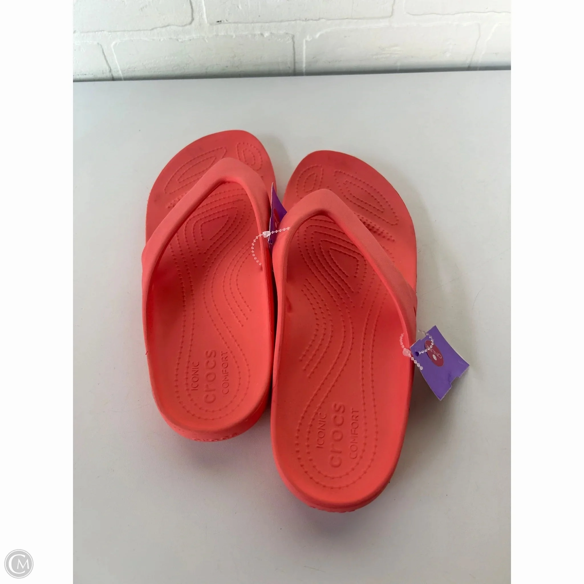 Sandals Flip Flops By Crocs In Orange, Size: 11 Lightweight Clogs