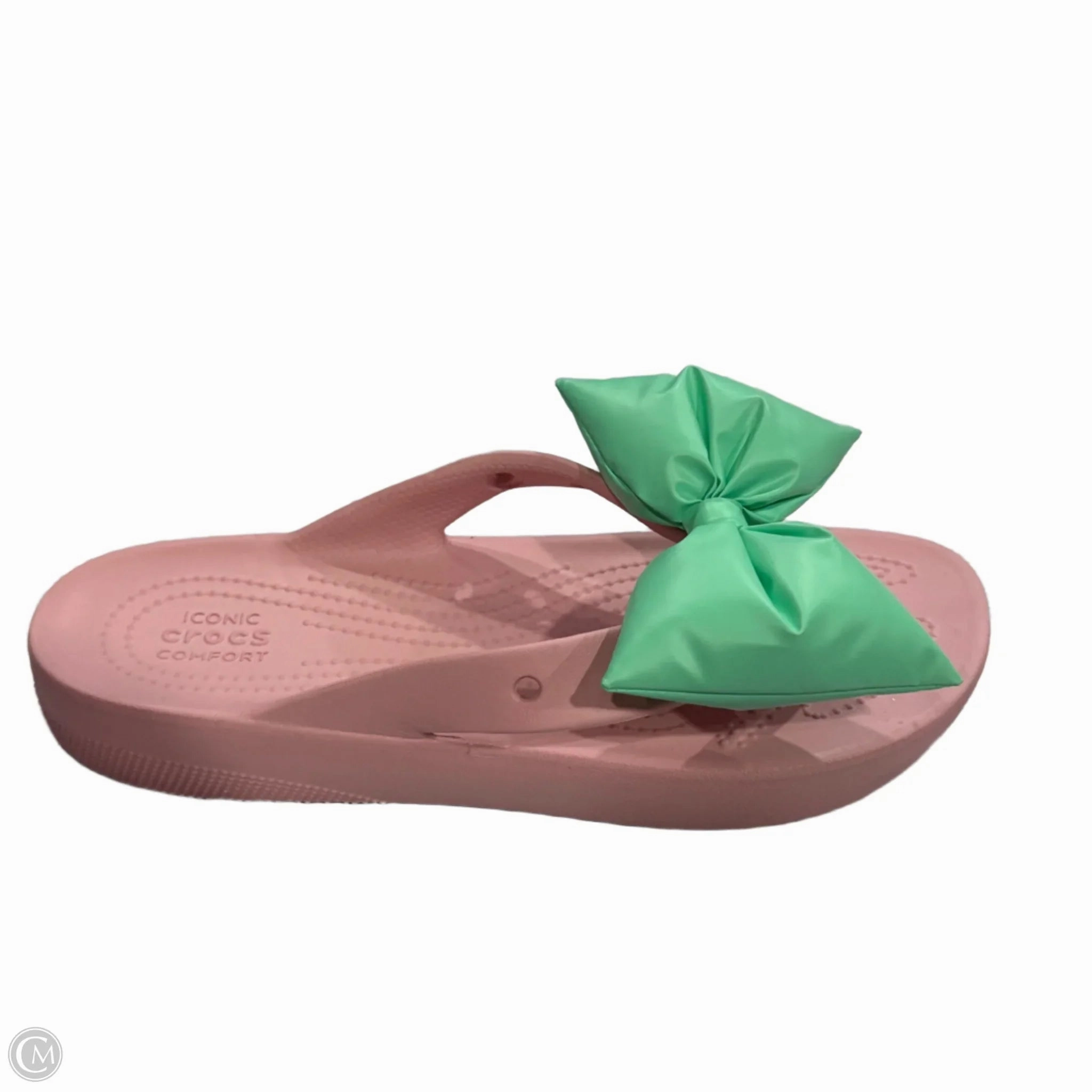 Sandals Flip Flops By Crocs In Pink, Size: 10 Crocs clogs with lightweight comfort