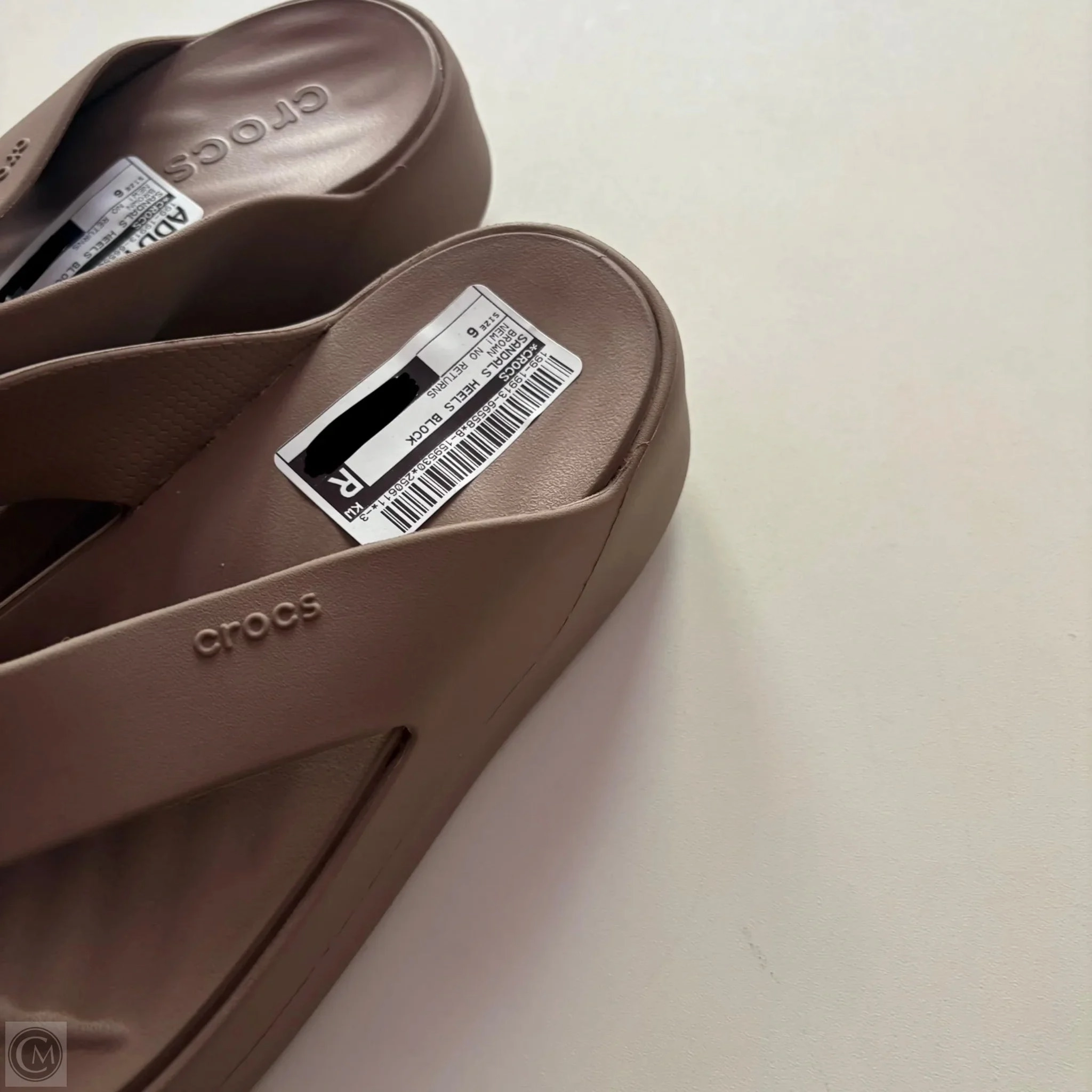 Sandals Heels Block By Crocs In Brown, Size: 6 Lightweight Clogs