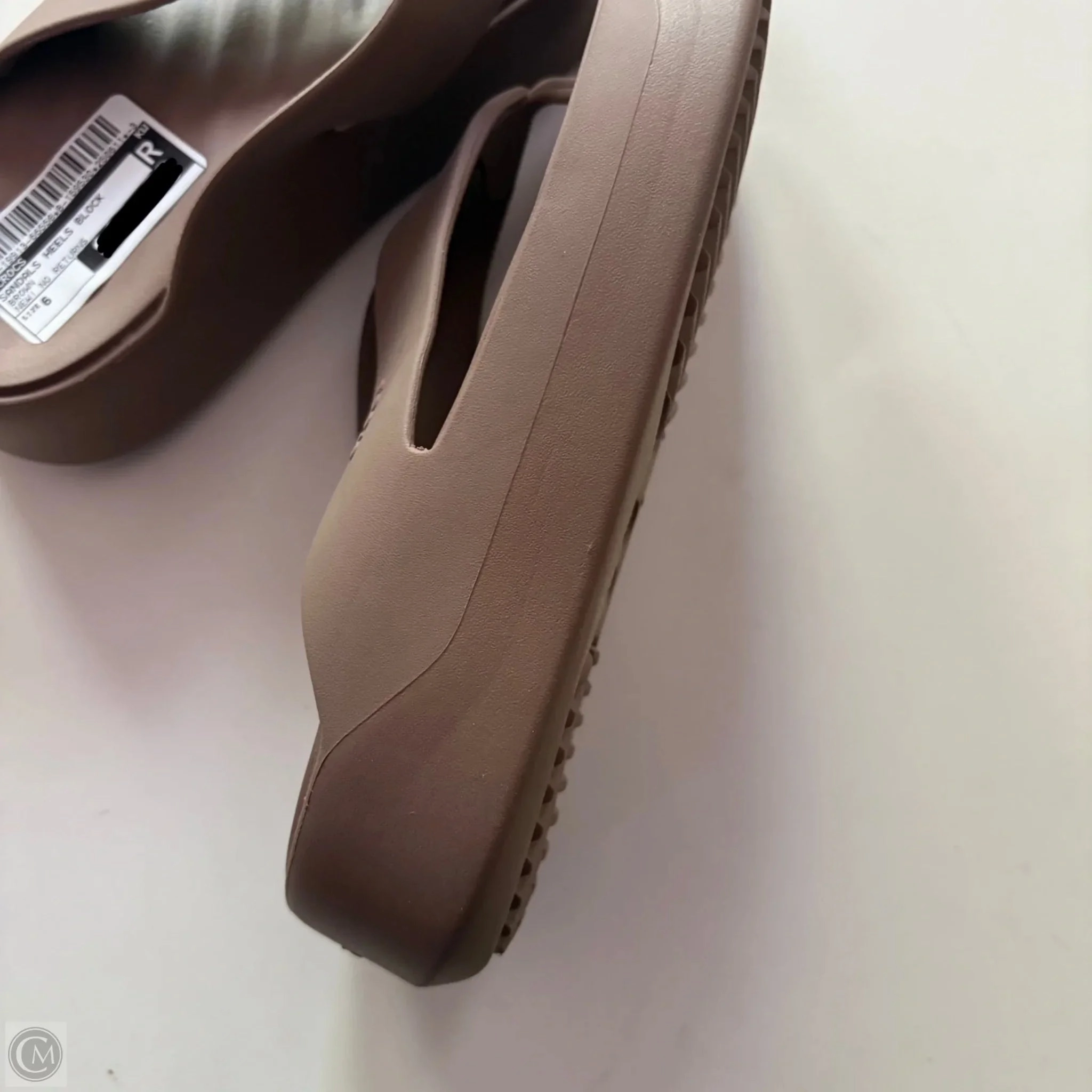 Sandals Heels Block By Crocs In Brown, Size: 6 Lightweight Clogs