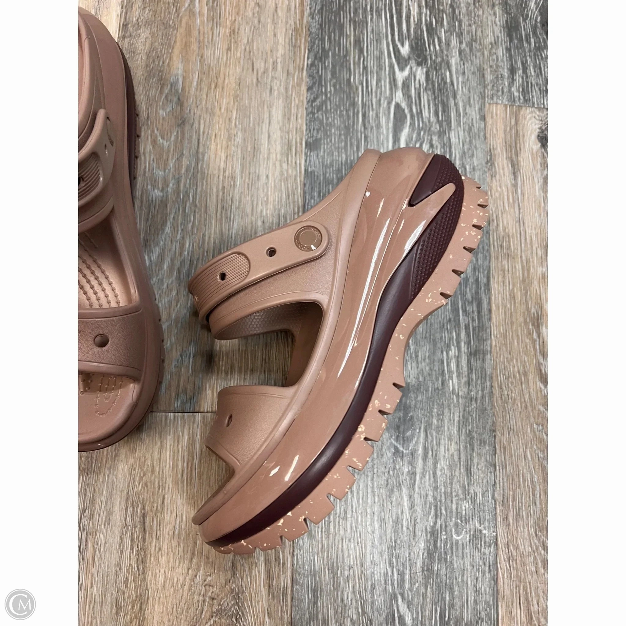 Sandals Heels Block By Crocs In Tan, Size: 10 Lightweight Clogs