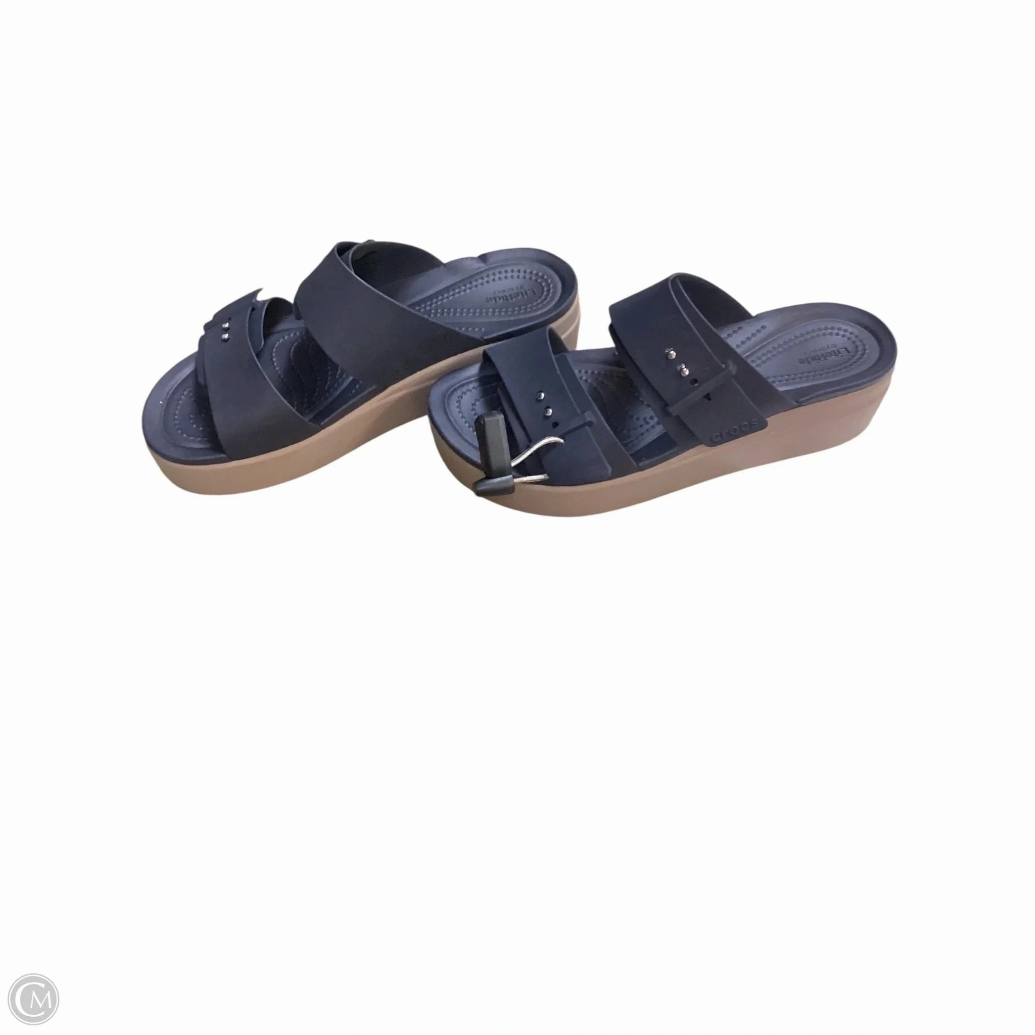 Sandals Heels Platform By Crocs In Navy, Size: 11 Lightweight Clogs
