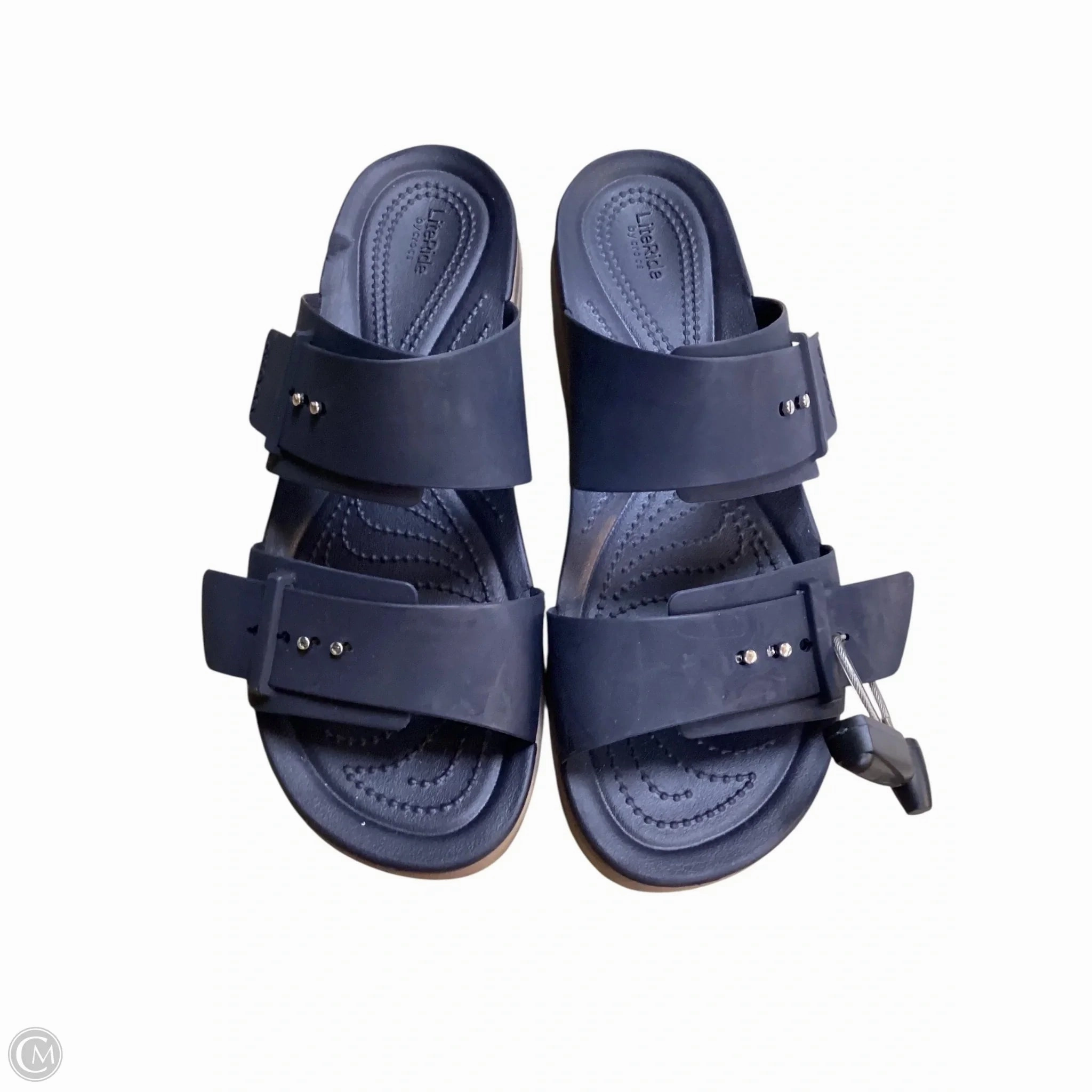 Sandals Heels Platform By Crocs In Navy, Size: 11 Crocs clogs with lightweight comfort
