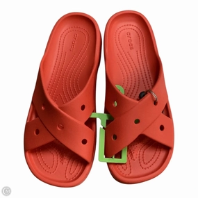 Sandals Heels Platform By Crocs In Orange, Size: 9 Crocs clogs with lightweight comfort