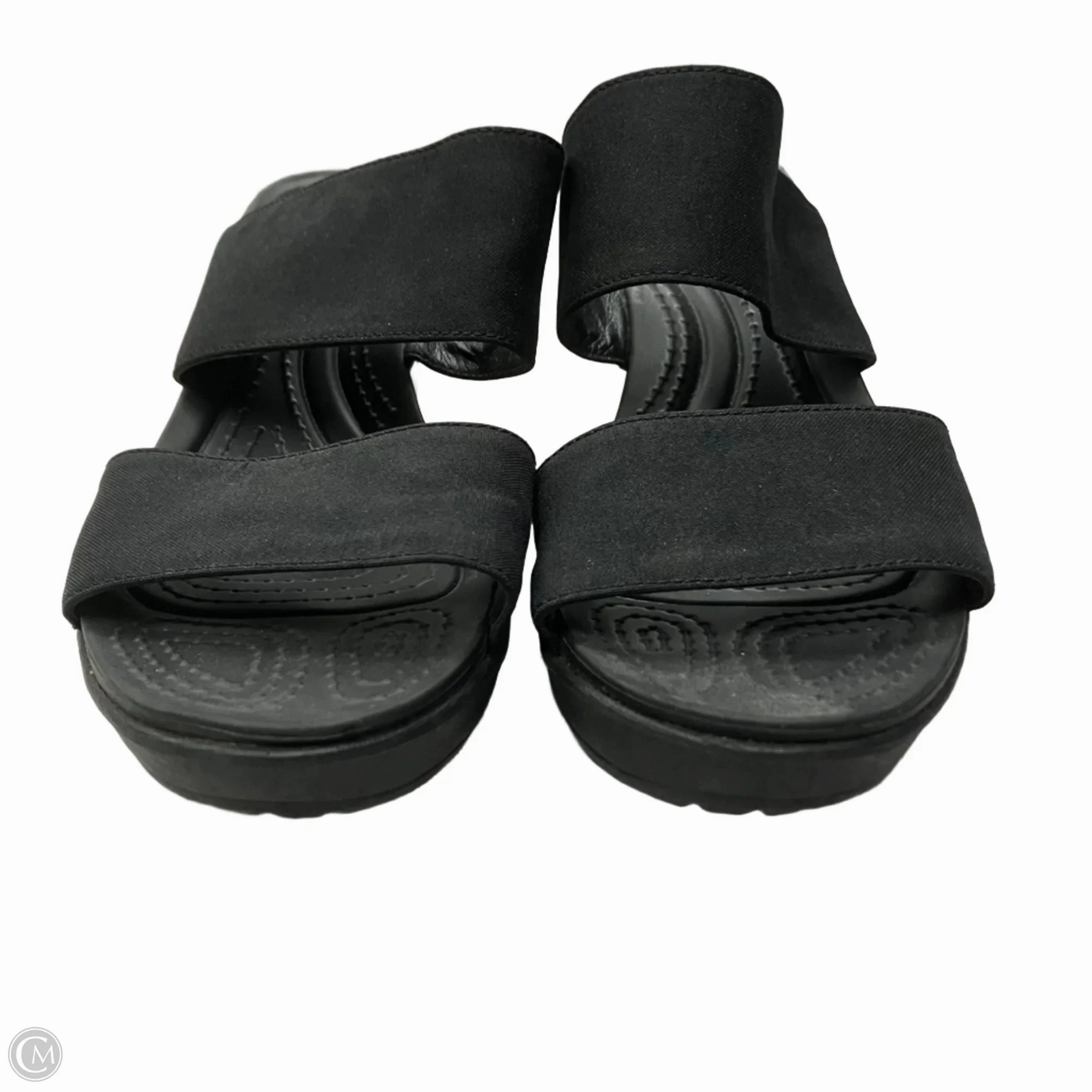 Sandals Heels Wedge By Crocs In Black, Size: 11 Lightweight Clogs