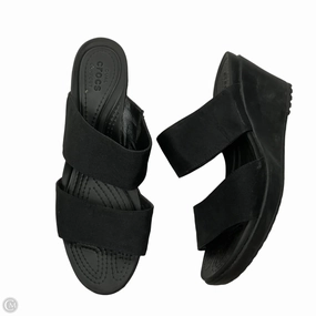 Sandals Heels Wedge By Crocs In Black, Size: 11 Crocs clogs with lightweight comfort