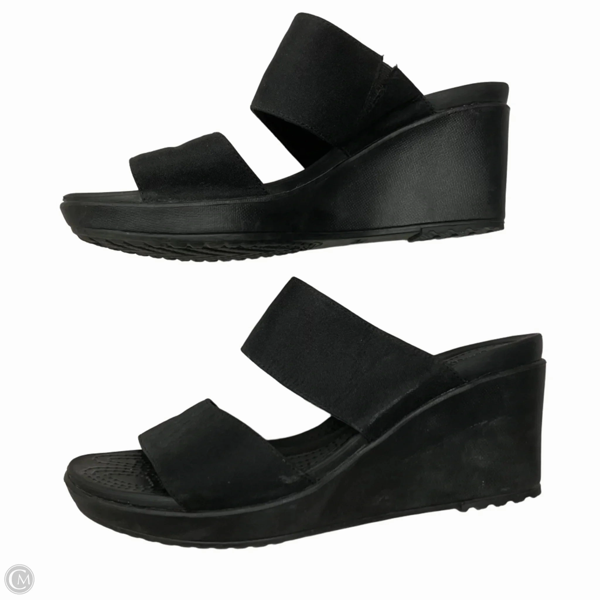 Sandals Heels Wedge By Crocs In Black, Size: 11 Lightweight Clogs