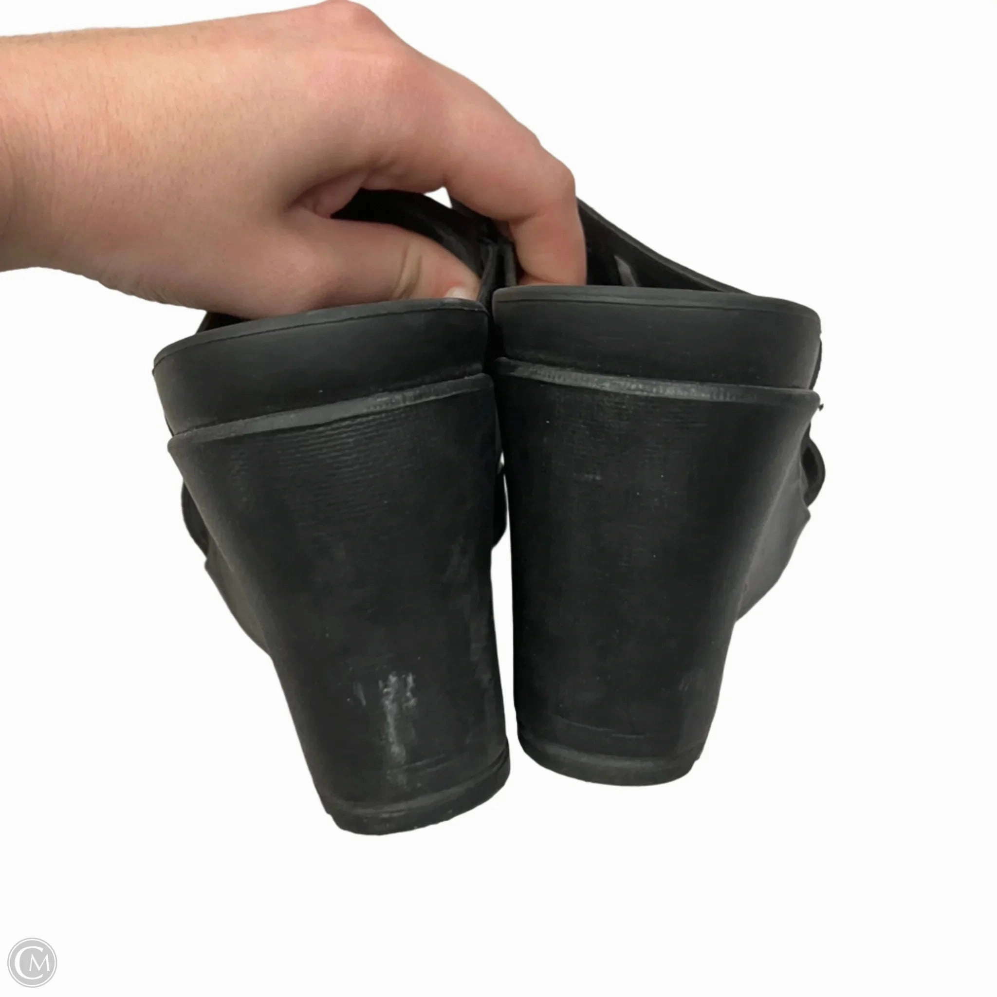 Sandals Heels Wedge By Crocs In Black, Size: 11 Lightweight Clogs
