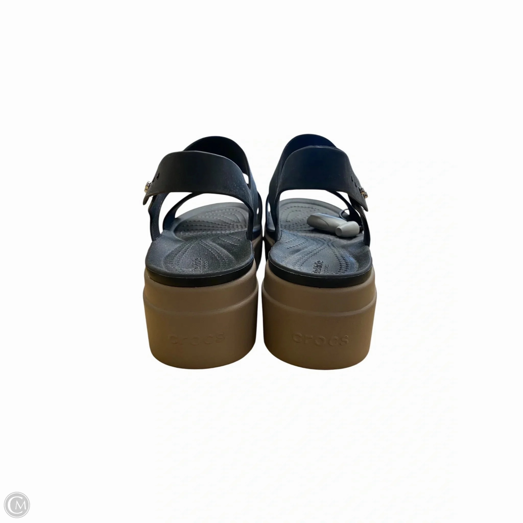 Sandals Heels Wedge By Crocs In Black, Size: 8 Lightweight Clogs