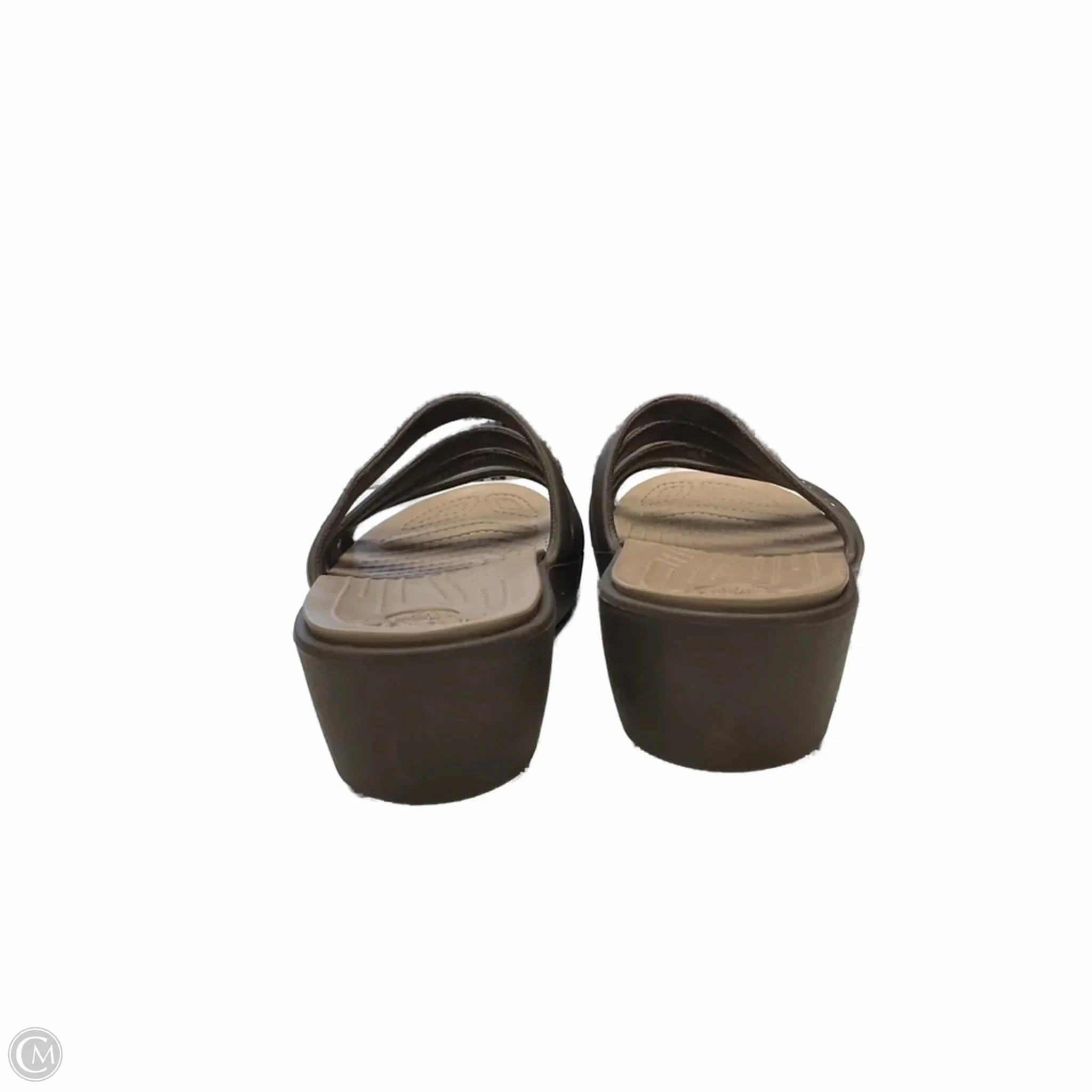 Sandals Heels Wedge By Crocs In Brown, Size: 10 Lightweight Clogs
