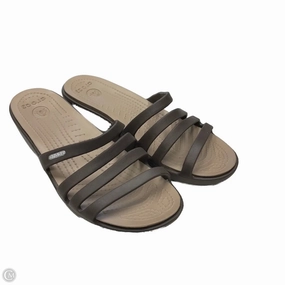 Sandals Heels Wedge By Crocs In Brown, Size: 10 Crocs clogs with lightweight comfort