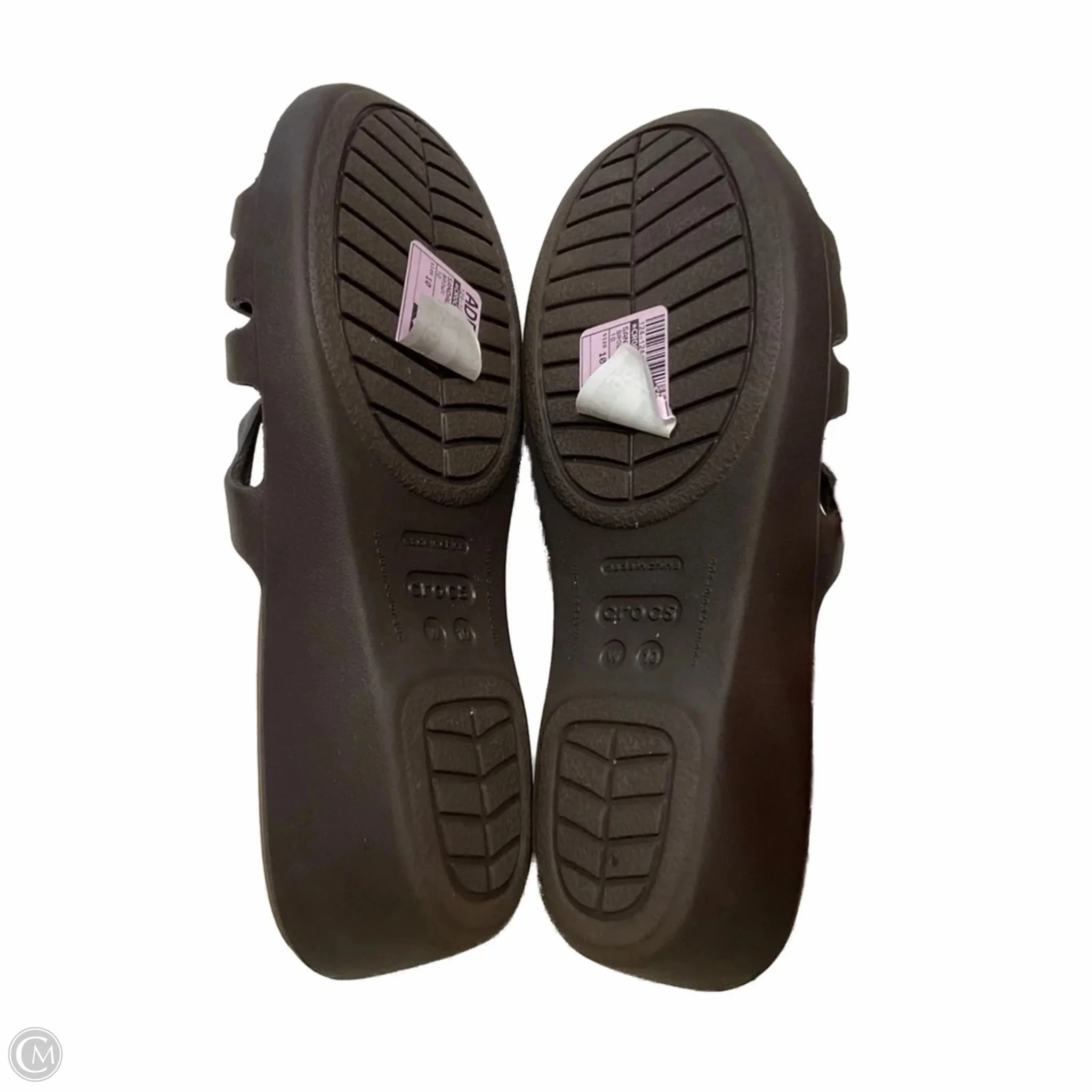 Sandals Heels Wedge By Crocs In Brown, Size: 10 Lightweight Clogs
