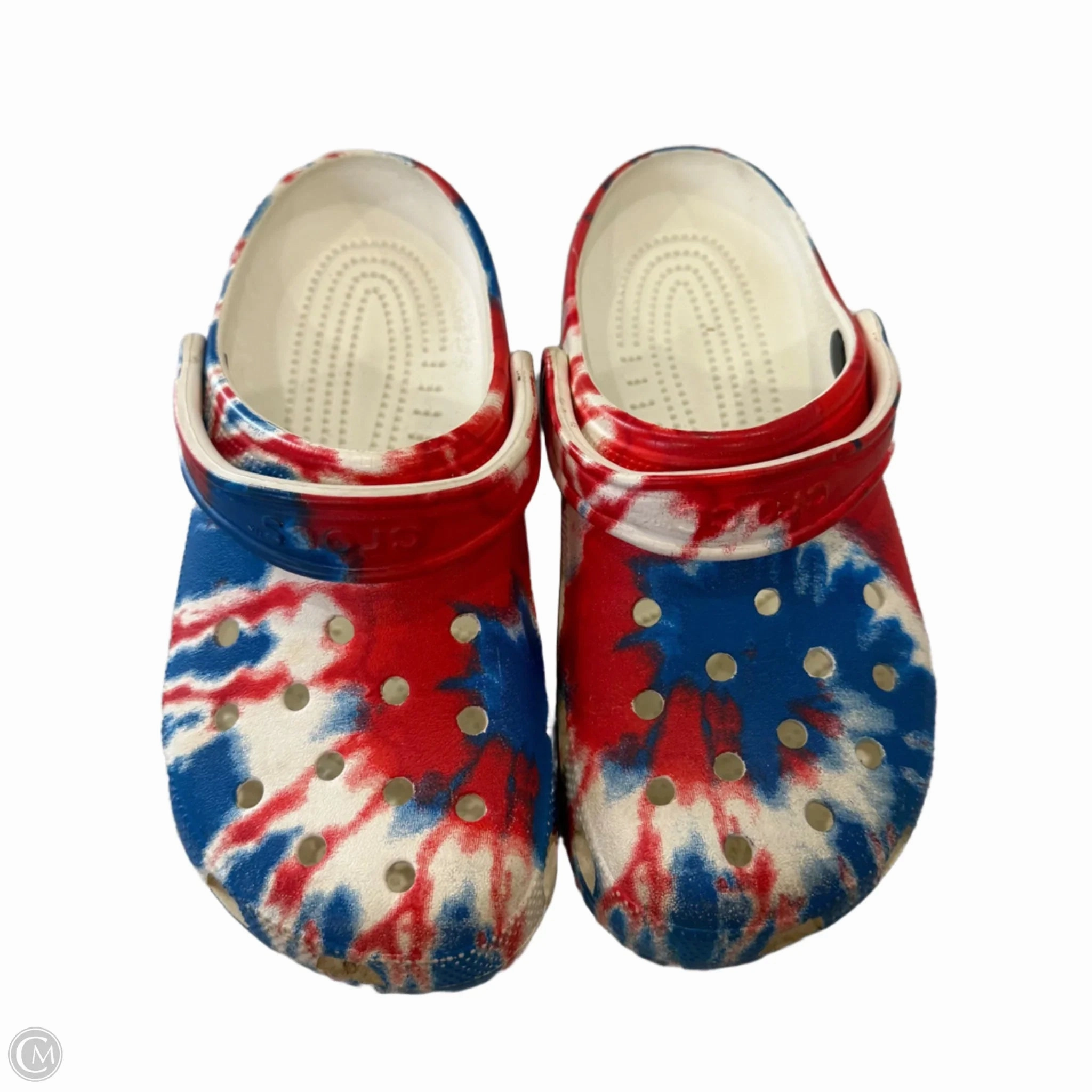 Sandals Sport By Crocs In Blue & Red & White, Size: 8 Lightweight Clogs
