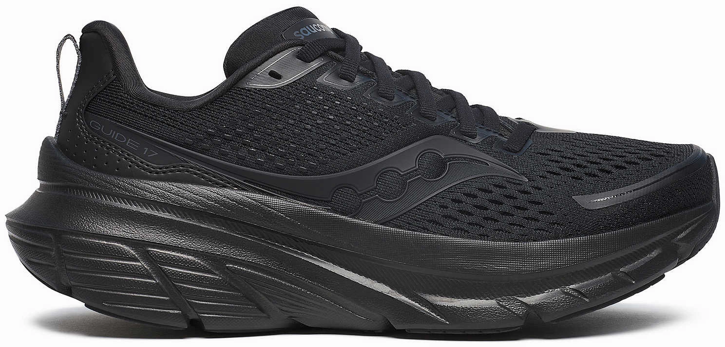Saucony Guide 17 Womens Running Shoes - Black Saucony running shoes with stability support