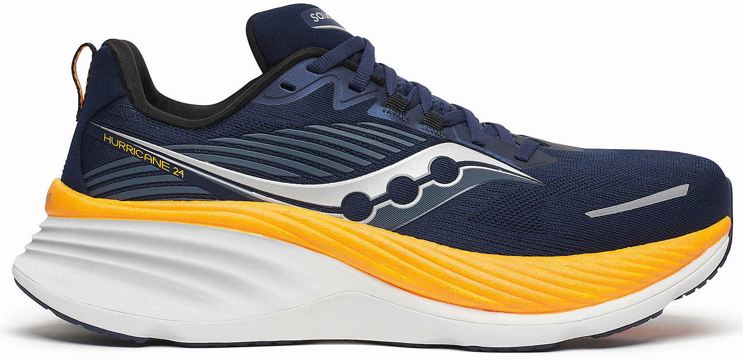 Saucony Hurricane 24 Mens Running Shoes - Navy Saucony running shoes with stability support