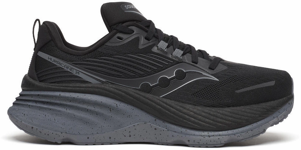 Saucony Hurricane 24 Womens Running Shoes - Black Saucony running shoes with stability support
