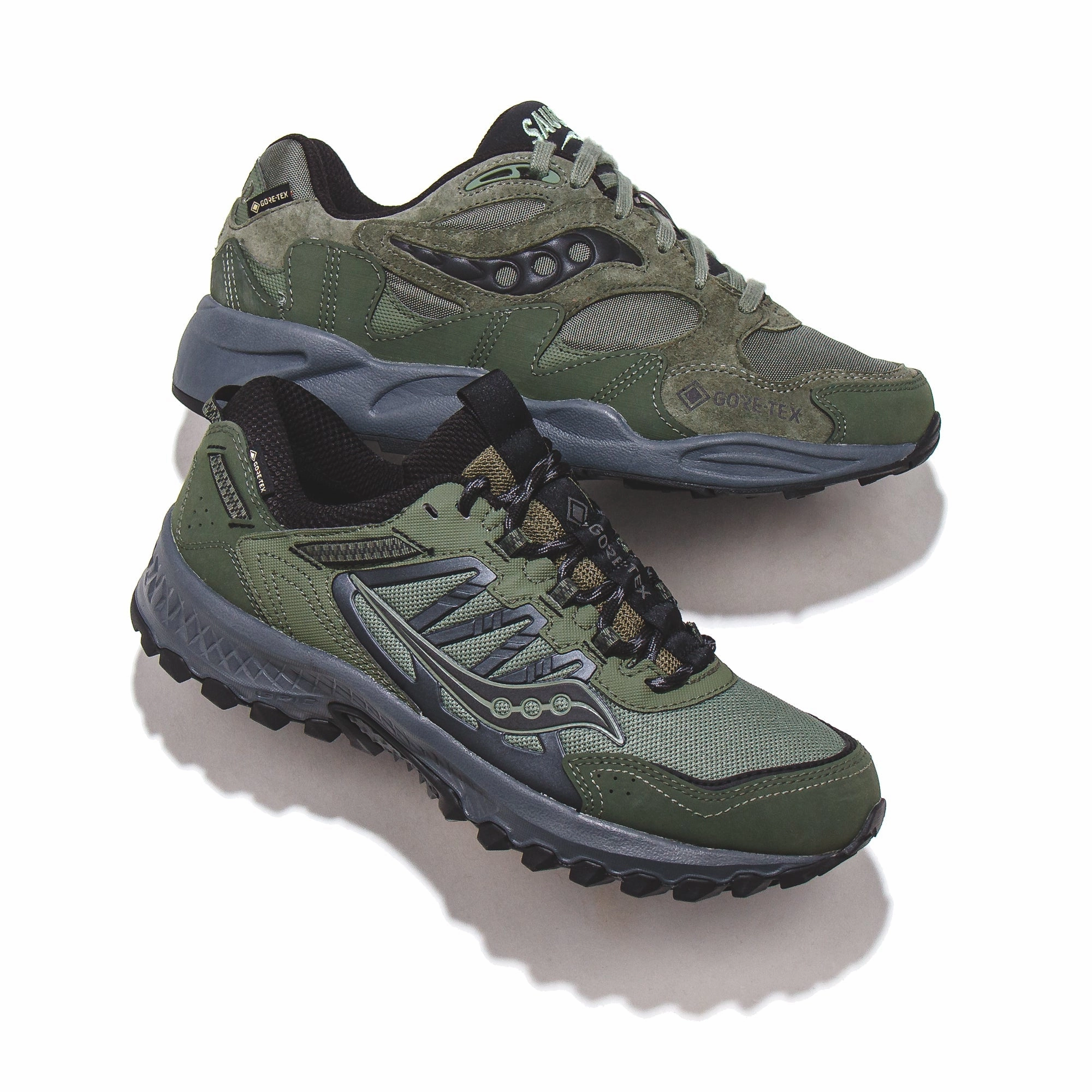 Saucony Men Grid Peak GTX Gore-Tex Forest Black S70849-2 Saucony high-speed running shoes