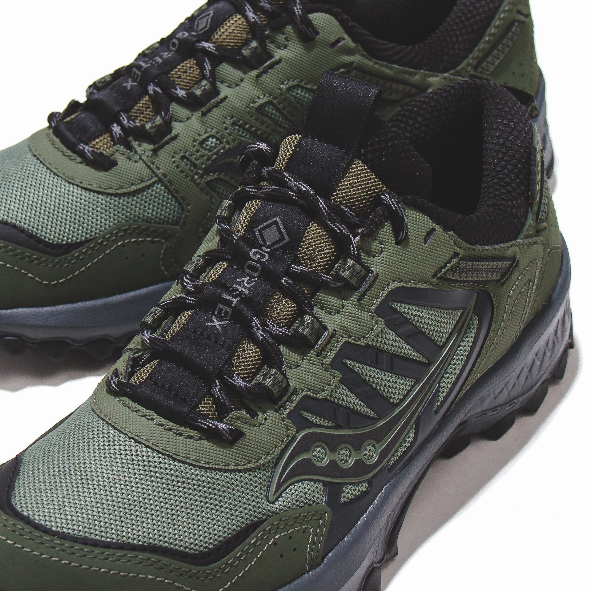 Saucony Men Grid Peak GTX Gore-Tex Forest Black S70849-2 Saucony high-speed running shoes
