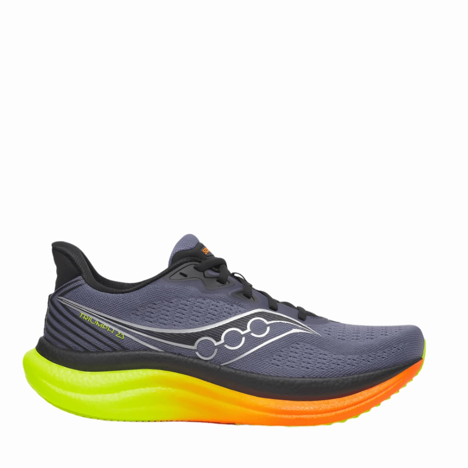 Saucony Men's Triumph 23 Running Shoes in Shadow/Vizi AW25 Saucony lightweight trainers for everyday use