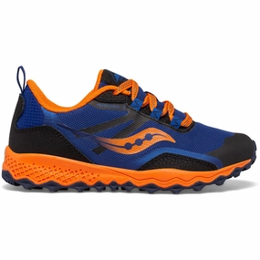 Saucony Peregrine 12 Shield Junior Trail Running Shoes - Navy Saucony running shoes with stability support