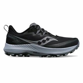 Saucony Peregrine 14 Wide | Black / Carbon | Womens Saucony durable shoes for active lifestyle