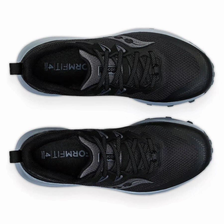 Saucony Peregrine 14 Wide | Black / Carbon | Womens Saucony high-speed running shoes