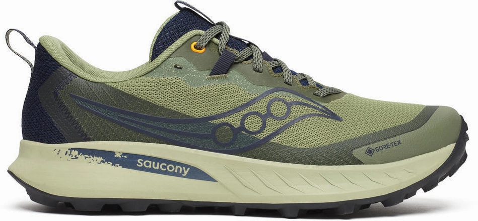 Saucony Peregrine 15 GORE-TEX Mens Trail Running Shoes - Green Saucony running shoes with stability support