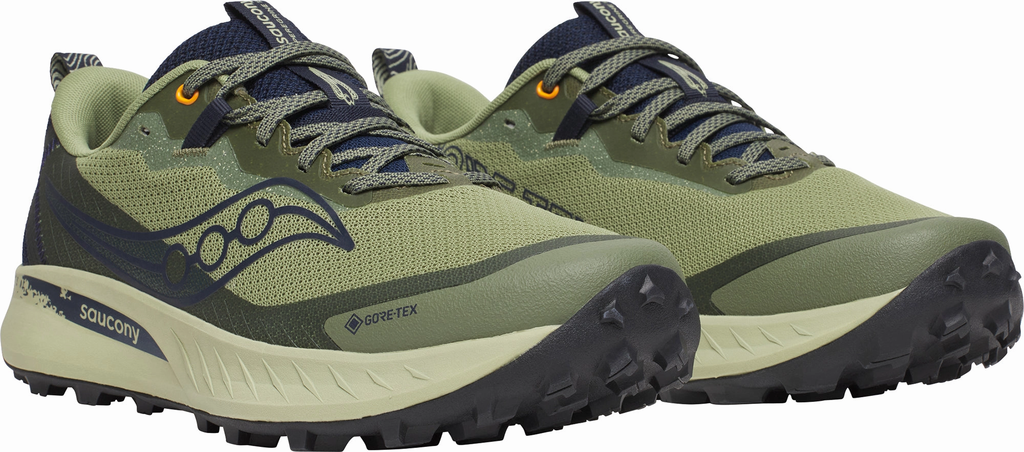 Saucony Peregrine 15 GORE-TEX Mens Trail Running Shoes - Green Trail Shoes