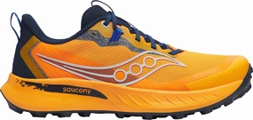 Saucony Peregrine 15 Mens Trail Running Shoes - Orange Saucony running shoes with stability support