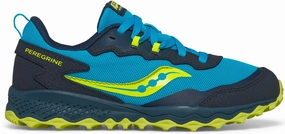 Saucony Peregrine KDZ Junior Trail Running Shoes - Blue Saucony running shoes with stability support