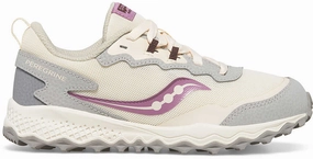 Saucony Peregrine KDZ Junior Trail Running Shoes - Cream Saucony running shoes with stability support