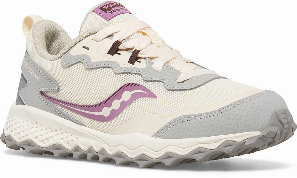 Saucony Peregrine KDZ Junior Trail Running Shoes - Cream Trail Shoes