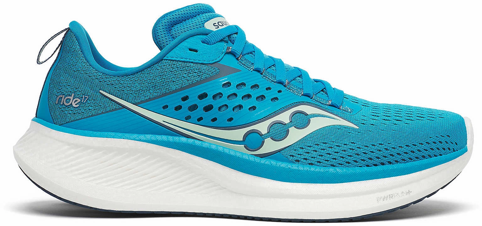 Saucony Ride 17 Womens Running Shoes - Blue Saucony running shoes with stability support