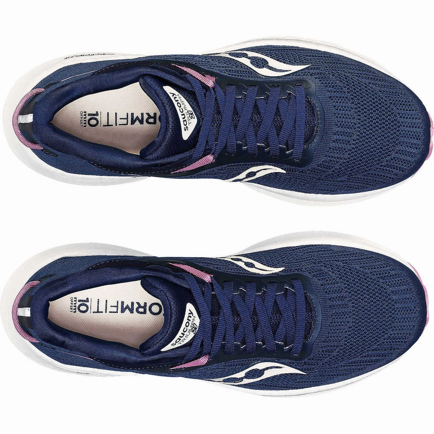 Saucony Triumph 21 Womens Running Shoes - Navy Trail Shoes