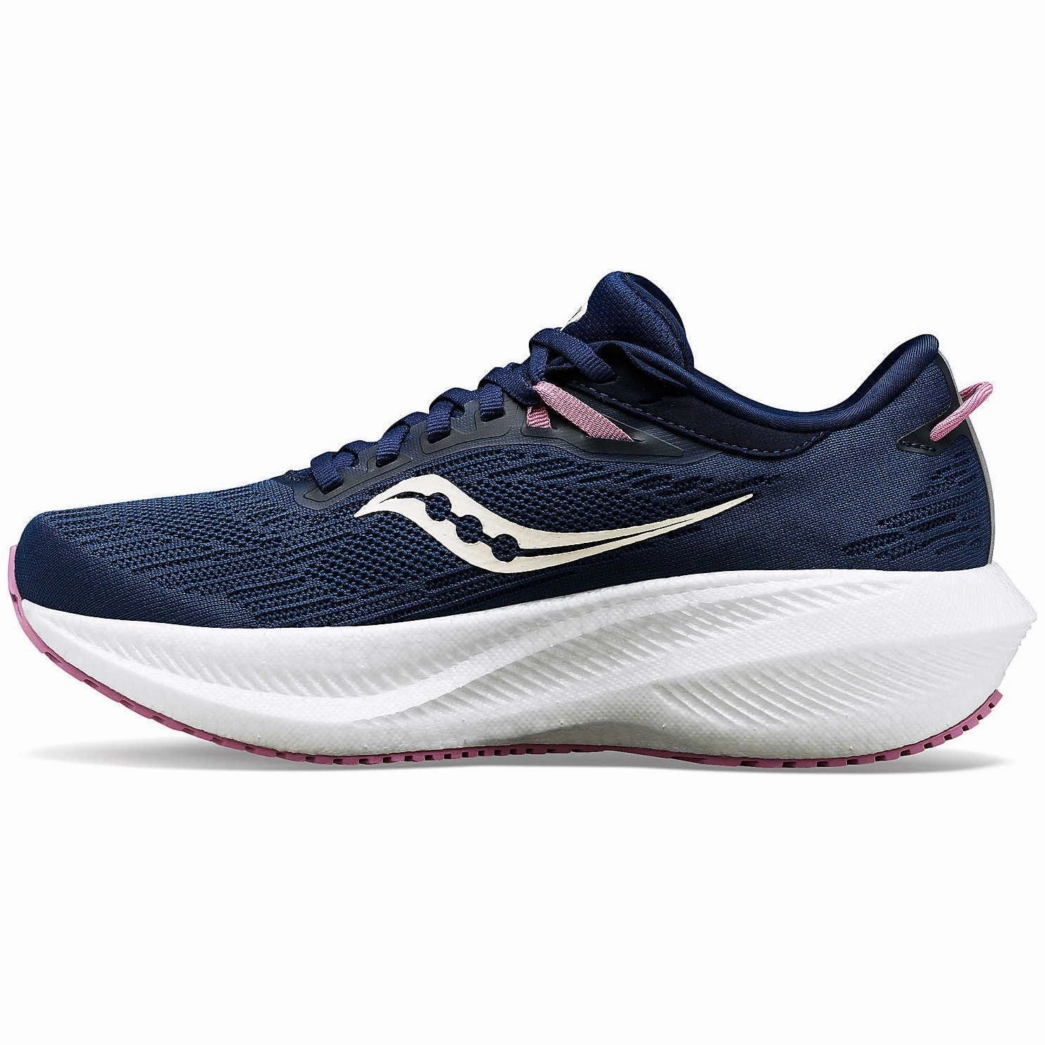 Saucony Triumph 21 Womens Running Shoes - Navy Trail Shoes
