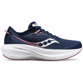 Saucony Triumph 21 Womens Running Shoes - Navy Saucony running shoes with stability support