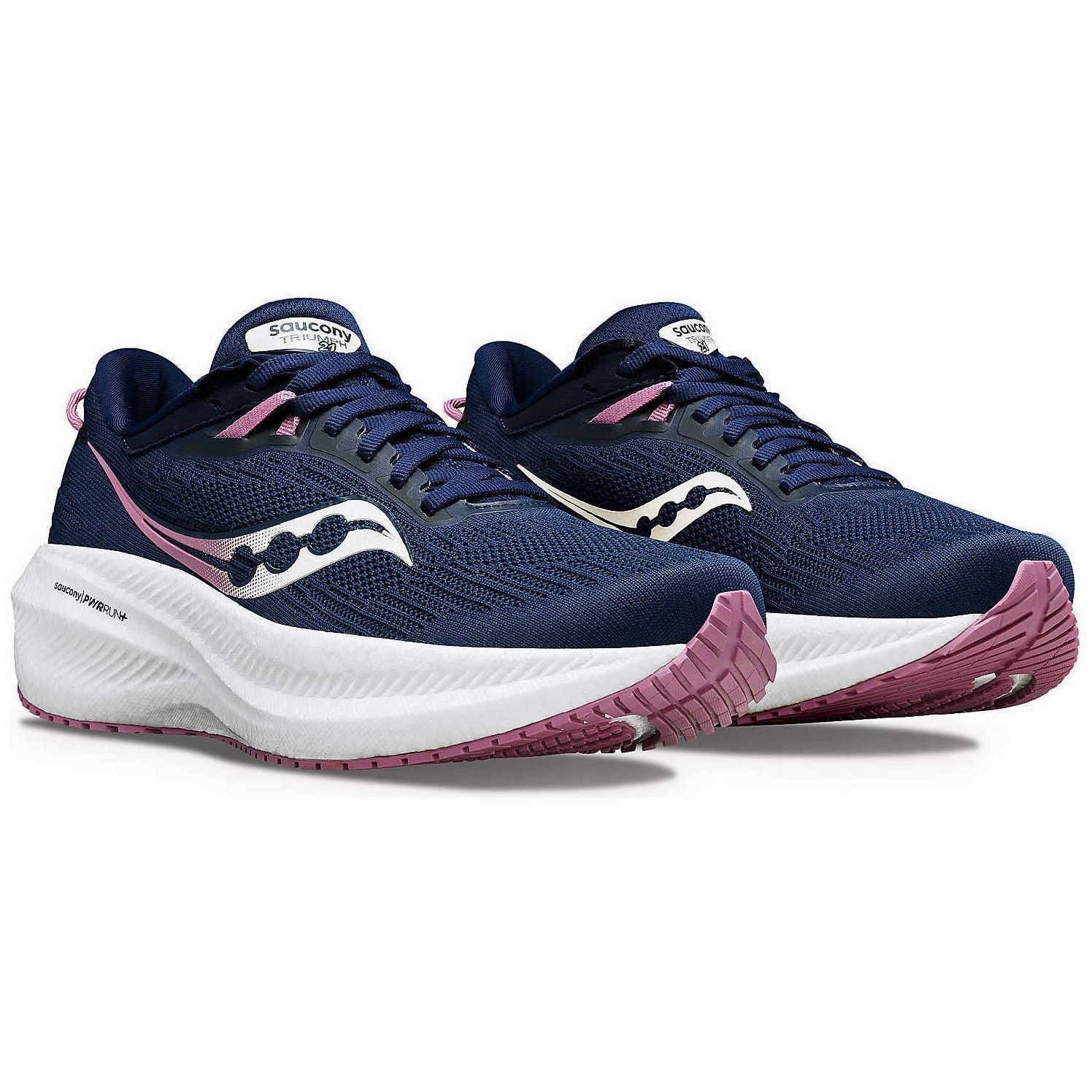 Saucony Triumph 21 Womens Running Shoes - Navy Trail Shoes