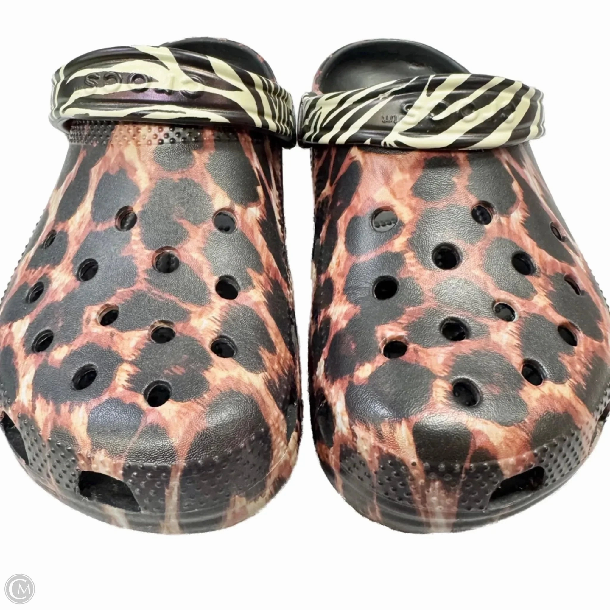 Shoes Flats By Crocs In Animal Print, Size: 8 Lightweight Clogs