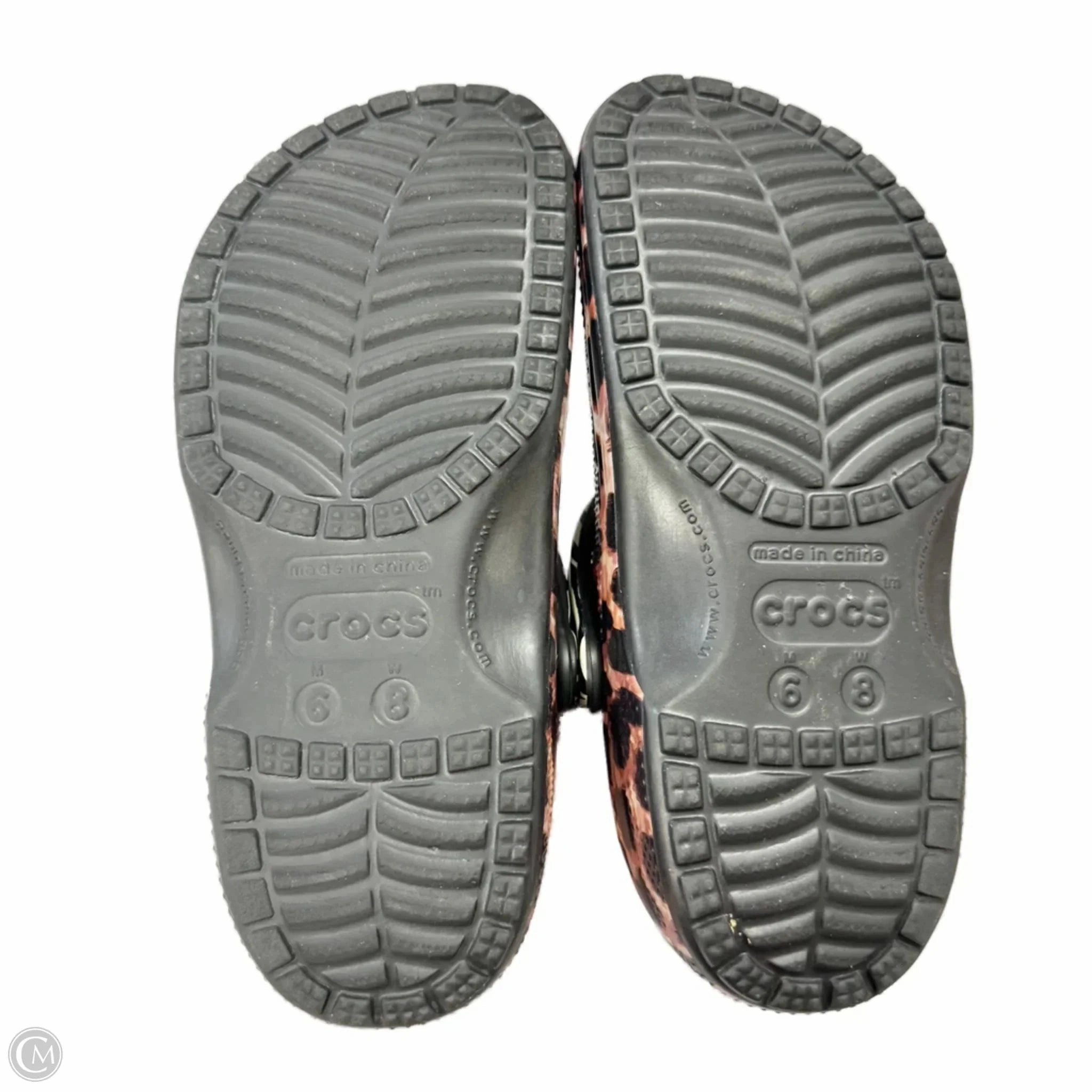 Shoes Flats By Crocs In Animal Print, Size: 8 Lightweight Clogs