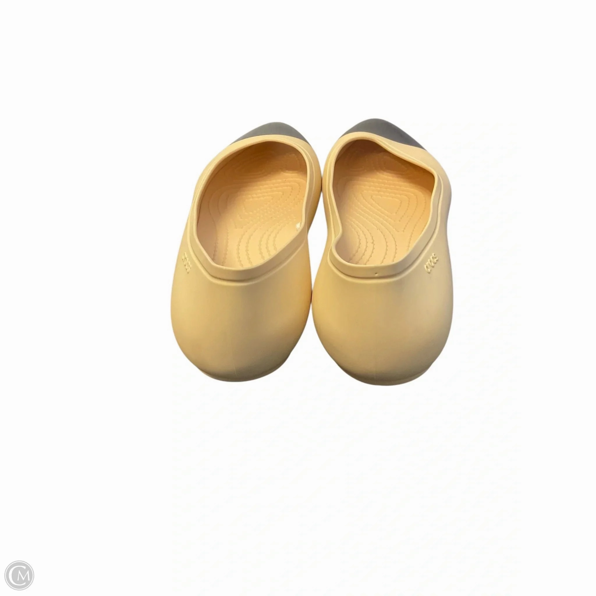 Shoes Flats By Crocs In Black & Cream, Size: 8 Lightweight Clogs