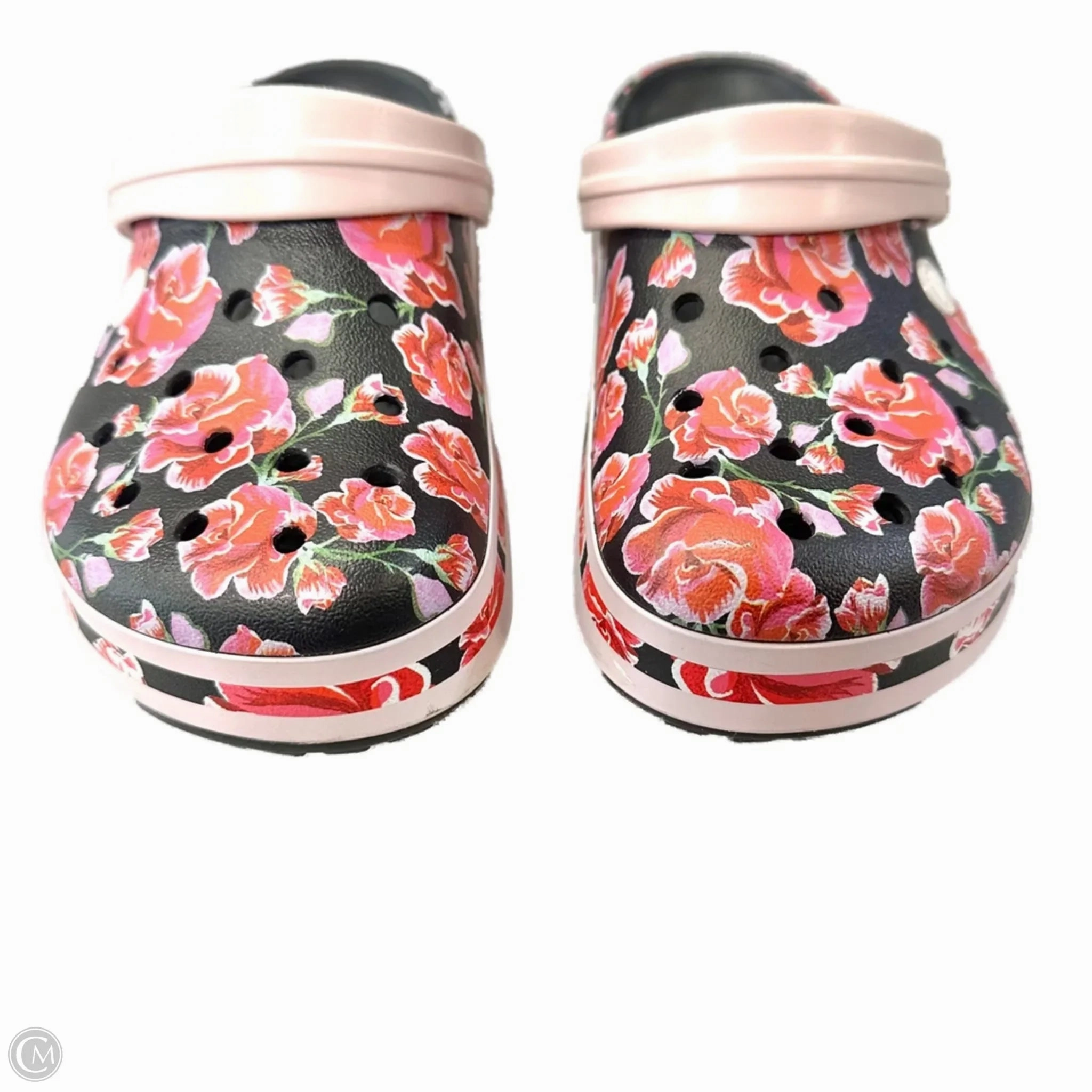 Shoes Flats By Crocs In Black & Pink, Size: 7 Lightweight Clogs