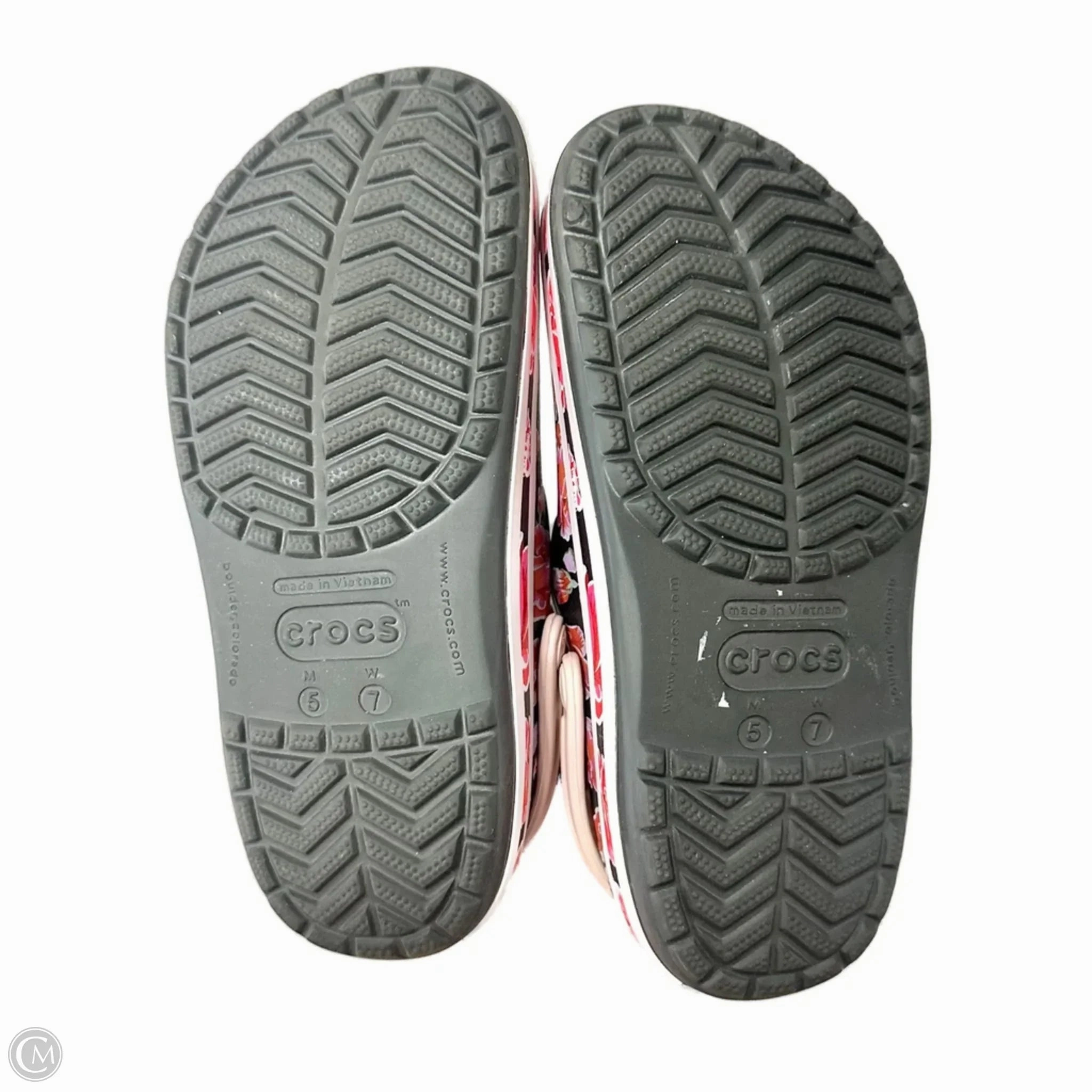 Shoes Flats By Crocs In Black & Pink, Size: 7 Lightweight Clogs